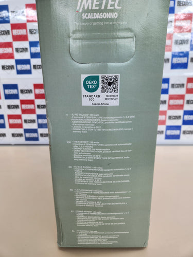 Imetec Adapto Recreo, Calientacamas doble 150 x 160 cm, Calentamiento rápido, Temperatura constante y personalizable, Tejido acolchado hipoalergénico lavable, Made in Italy, Control 6 temperaturas